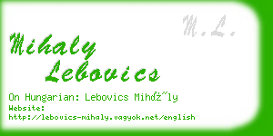 mihaly lebovics business card